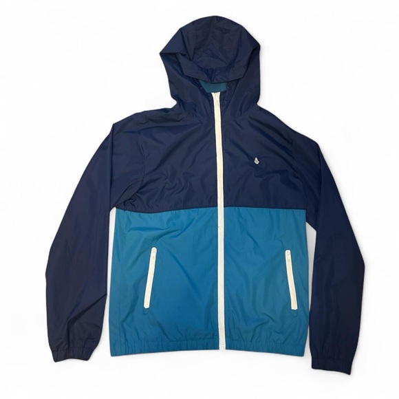 Volcom Other - Volcom VTG 2010s Blue Colorblock Lightweight Zip-Up Windbreaker Jacket — SMALL